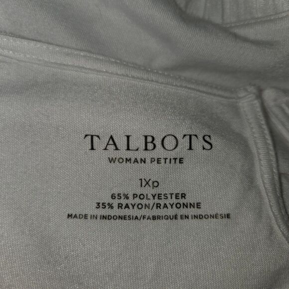 Talbots White Pleated Hem T Shirt Top Size 1XP - Picture 4 of 4